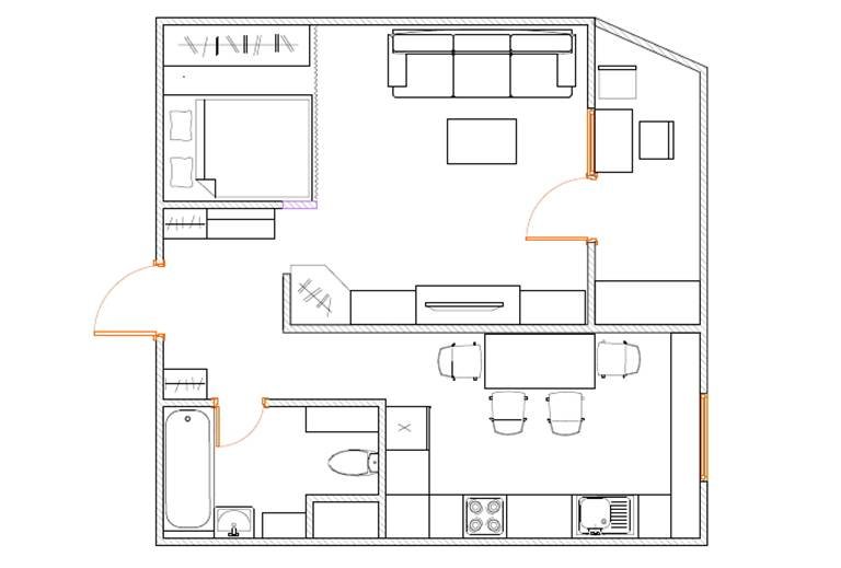 план-схема квартиры в классическом стиле